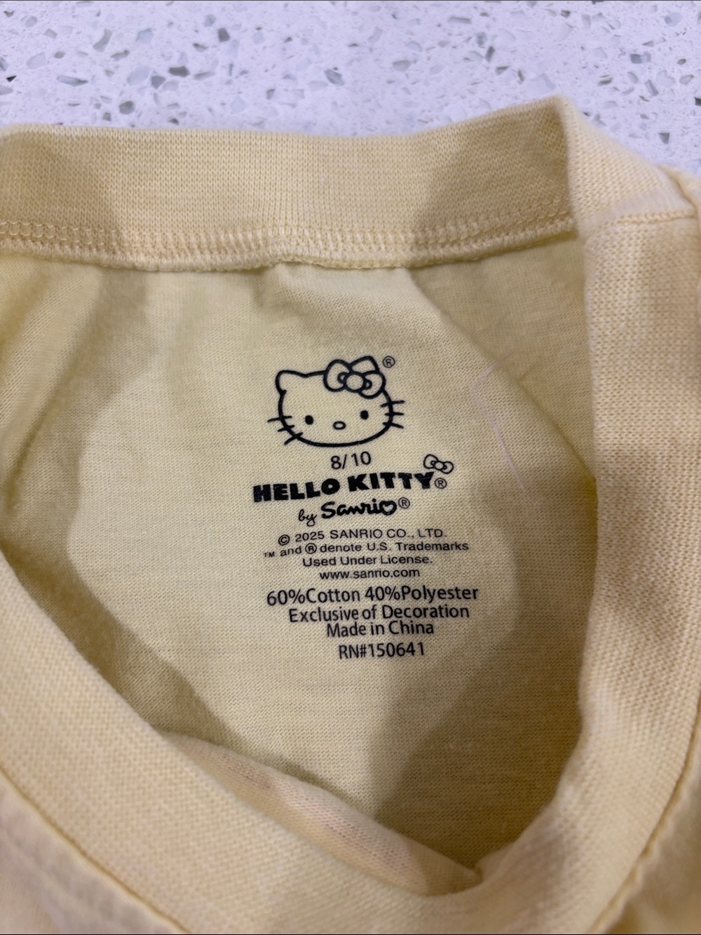 Hello Kitty Yellow, Black & Burgundy Girls' Short Sleeve Tee Trio size 7&10 - Picture 12 of 12